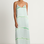 Raquel Allegra Normandie Maxi Dress - Ice Blue & Jade