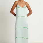 Raquel Allegra Normandie Maxi Dress - Ice Blue & Jade