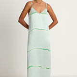 Raquel Allegra Normandie Maxi Dress - Ice Blue & Jade