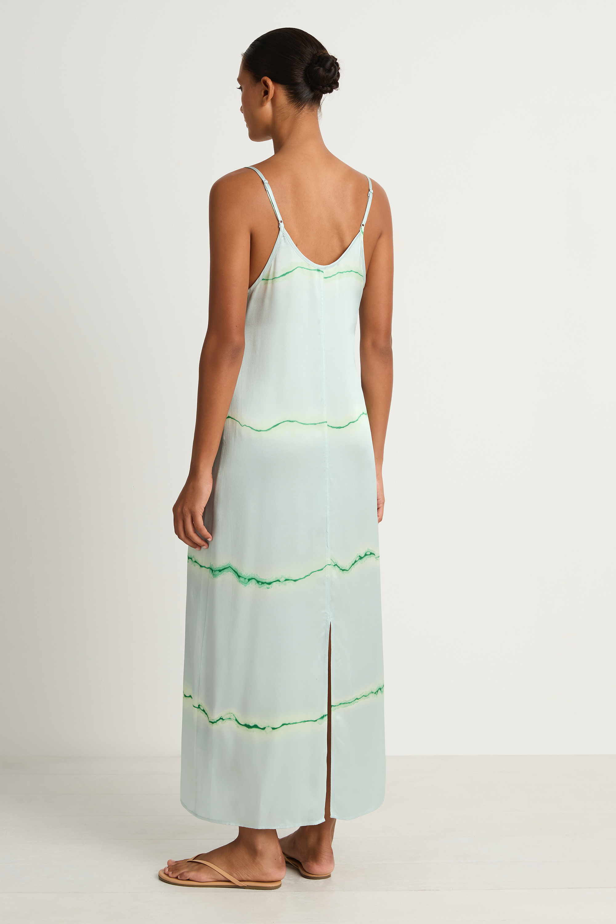 Raquel Allegra Normandie Maxi Dress - Ice Blue & Jade