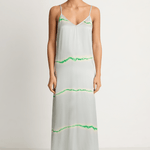 Raquel Allegra Normandie Maxi Dress - Ice Blue & Jade