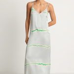 Raquel Allegra Normandie Maxi Dress - Ice Blue & Jade