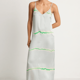 Raquel Allegra Normandie Maxi Dress - Ice Blue & Jade