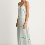 Raquel Allegra Normandie Maxi Dress - Ice Blue & Jade