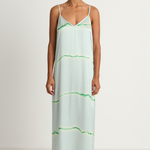 Raquel Allegra Normandie Maxi Dress - Ice Blue & Jade