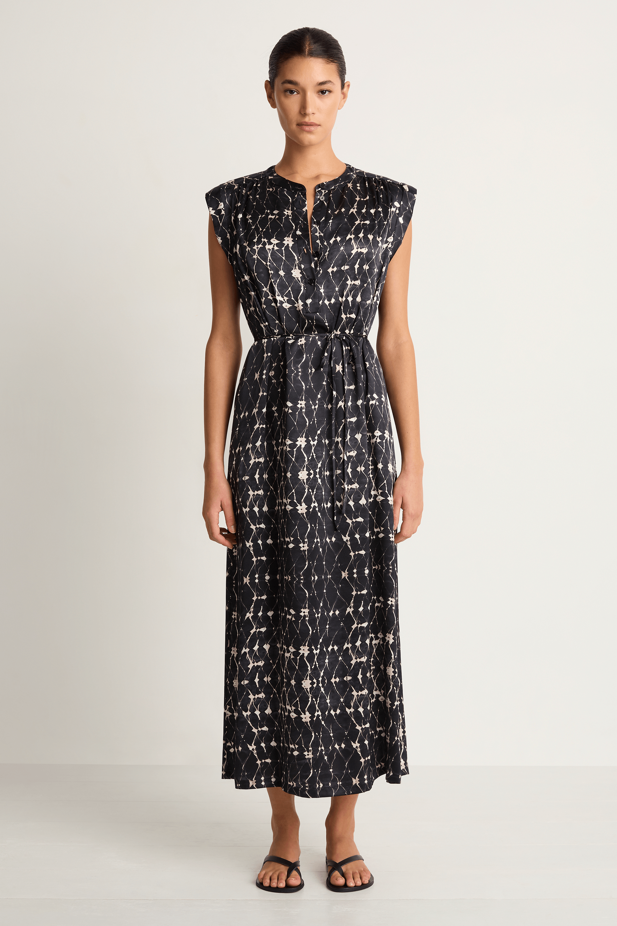 Raquel Allegra Zaire Midi Dress - Diamond Charcoal