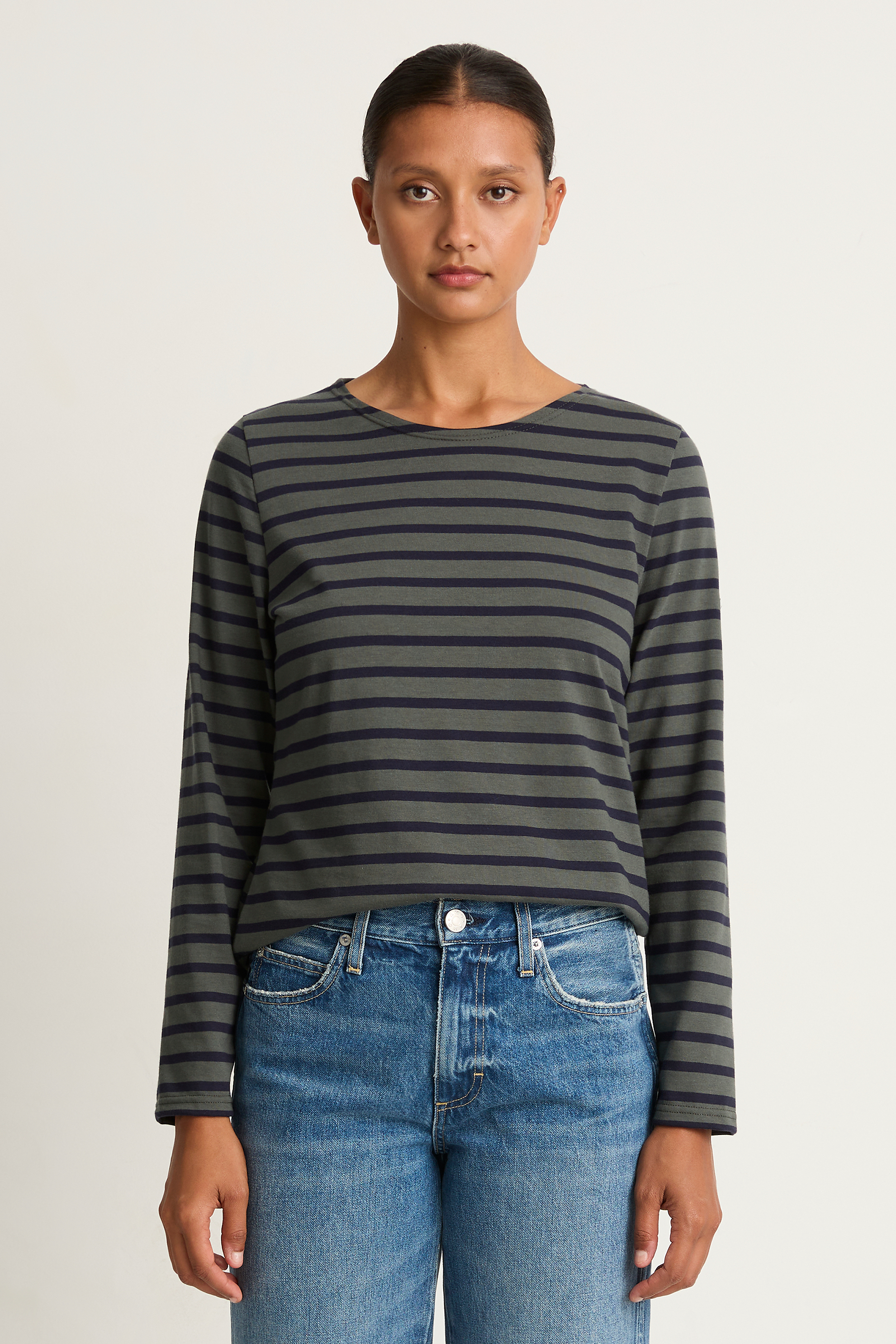 Saint James Minquidame Top - Vegetal Navy