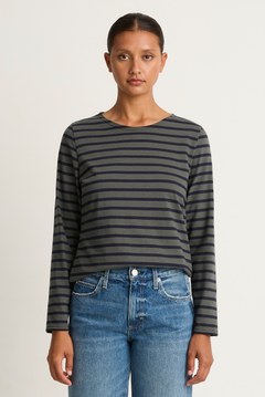 Saint James Minquidame Top - Vegetal Navy