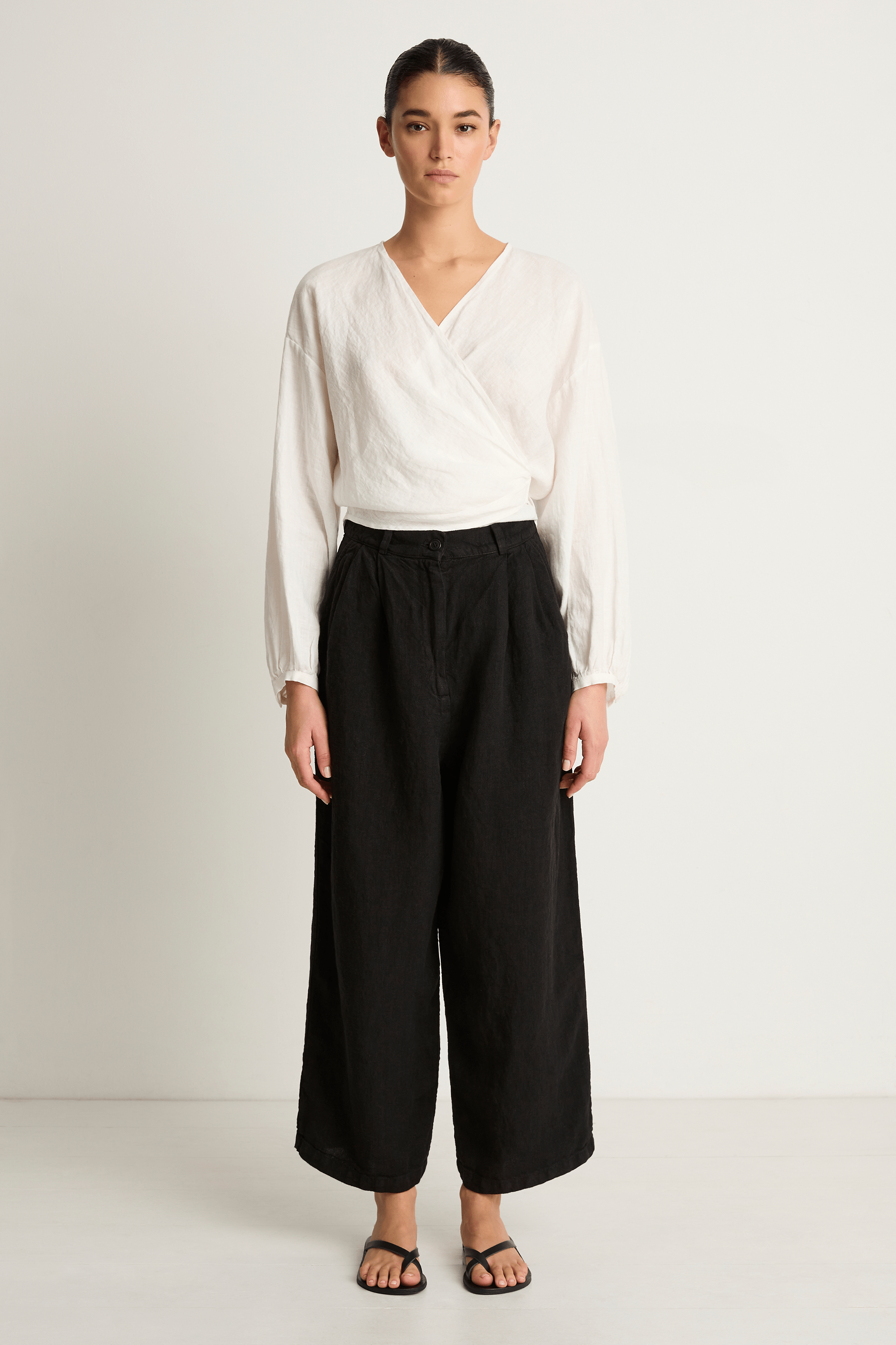 Shaina Mote Linen Boy Trouser - Onyx