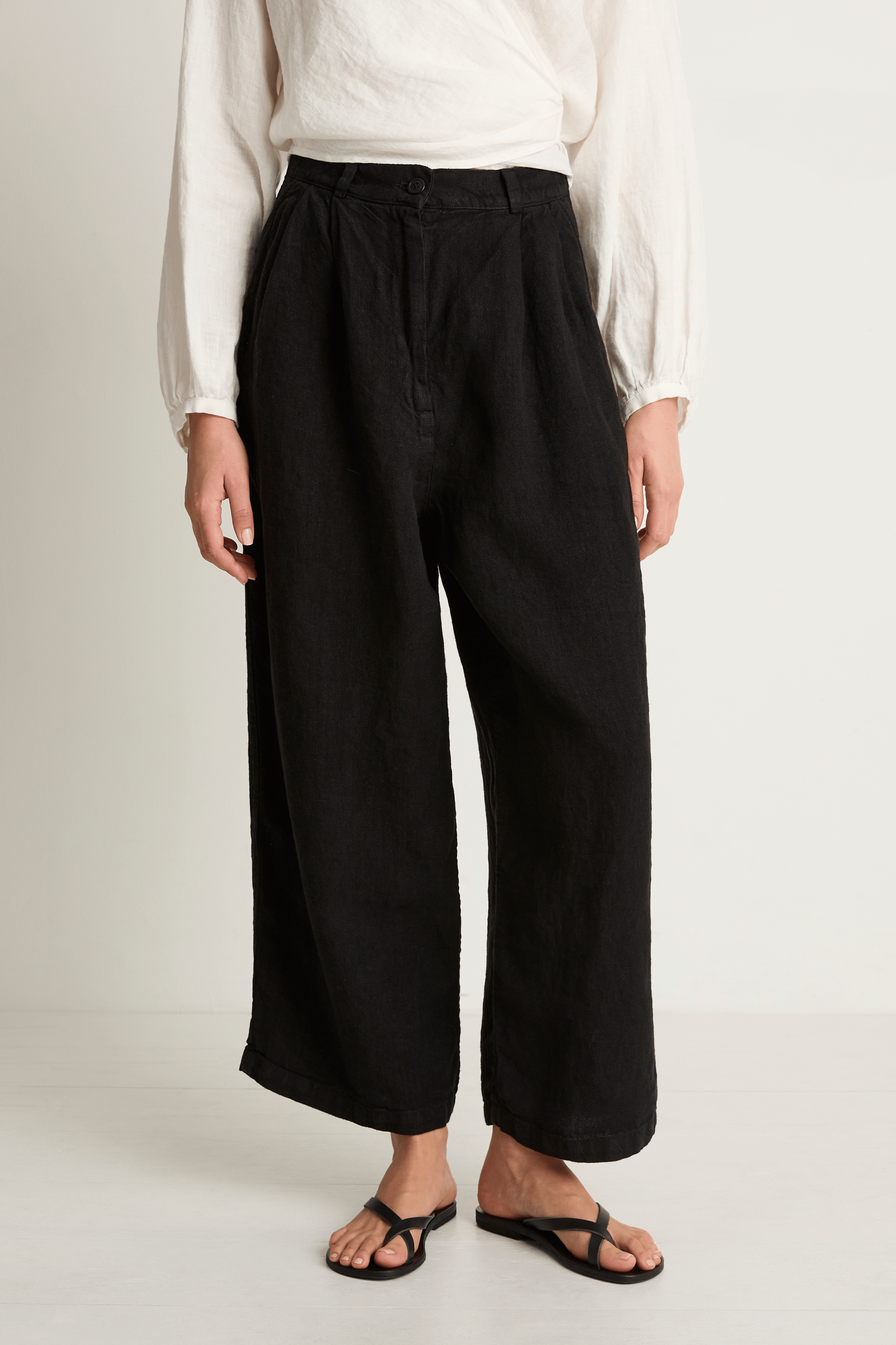 Shaina Mote Linen Boy Trouser - Onyx