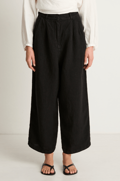 Shaina Mote Linen Boy Trouser - Onyx