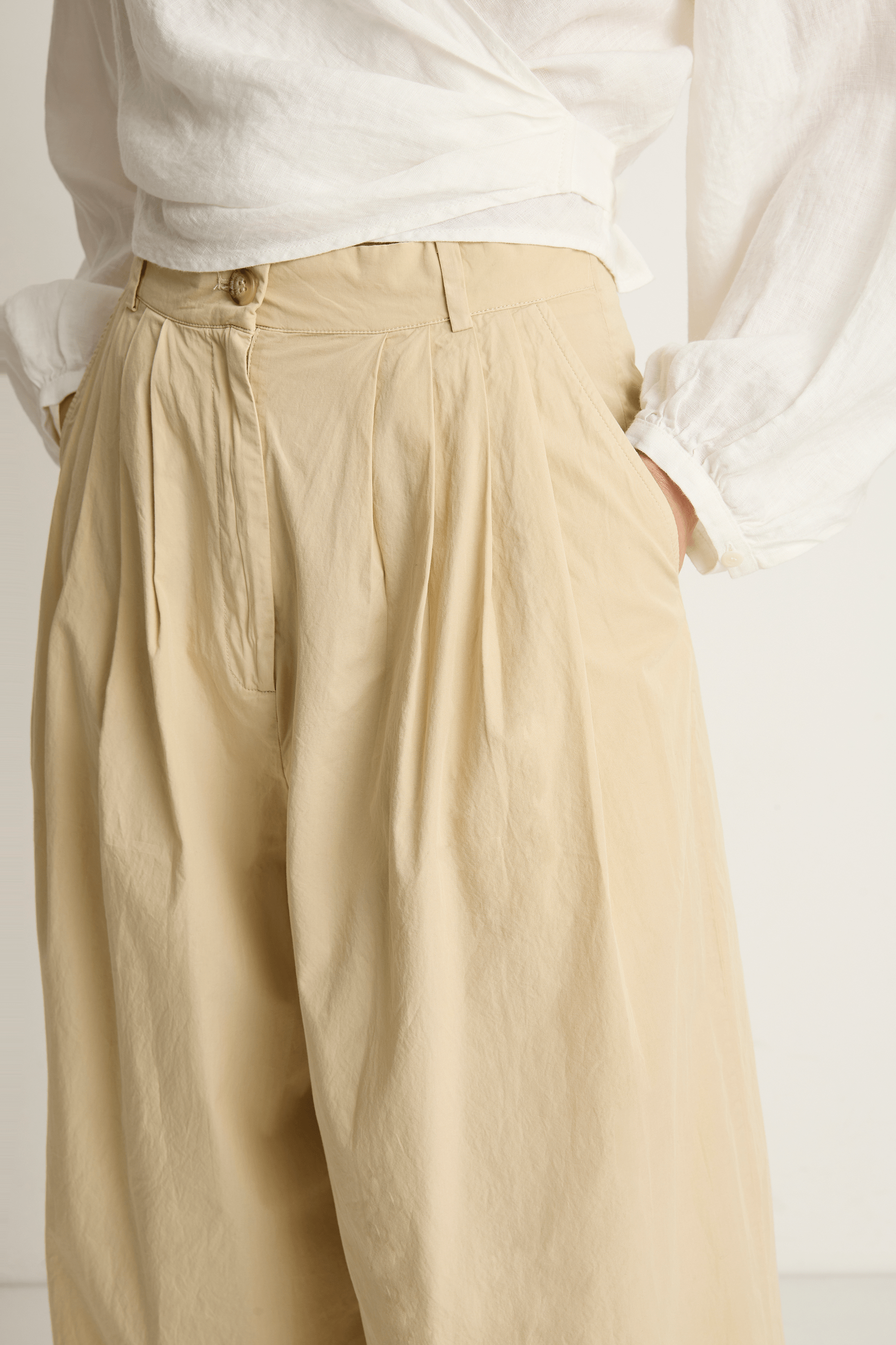 Shaina Mote Volume Trouser - Beige