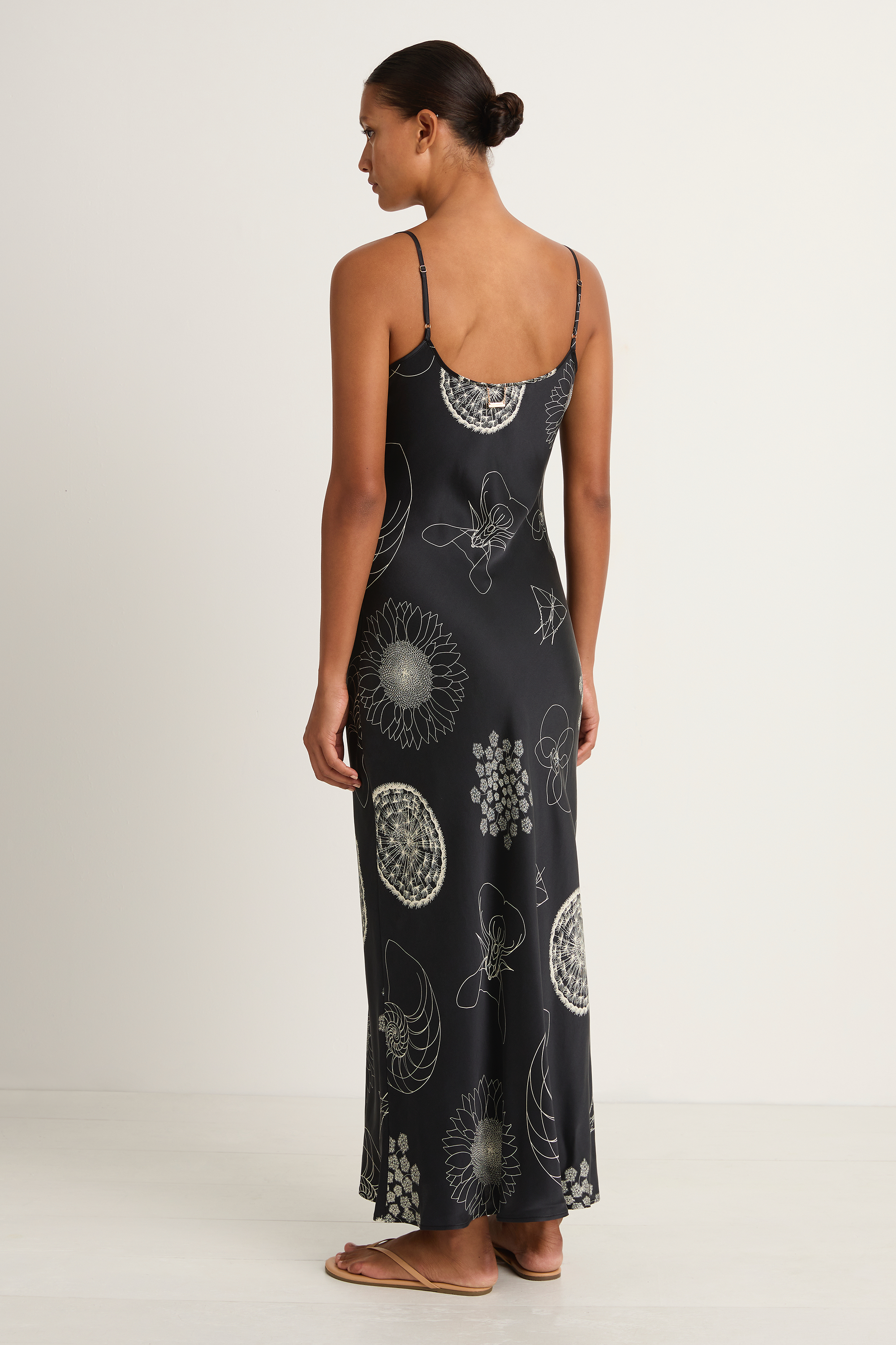 Silk Laundry 1996 Slip Dress - Fibonacci Black