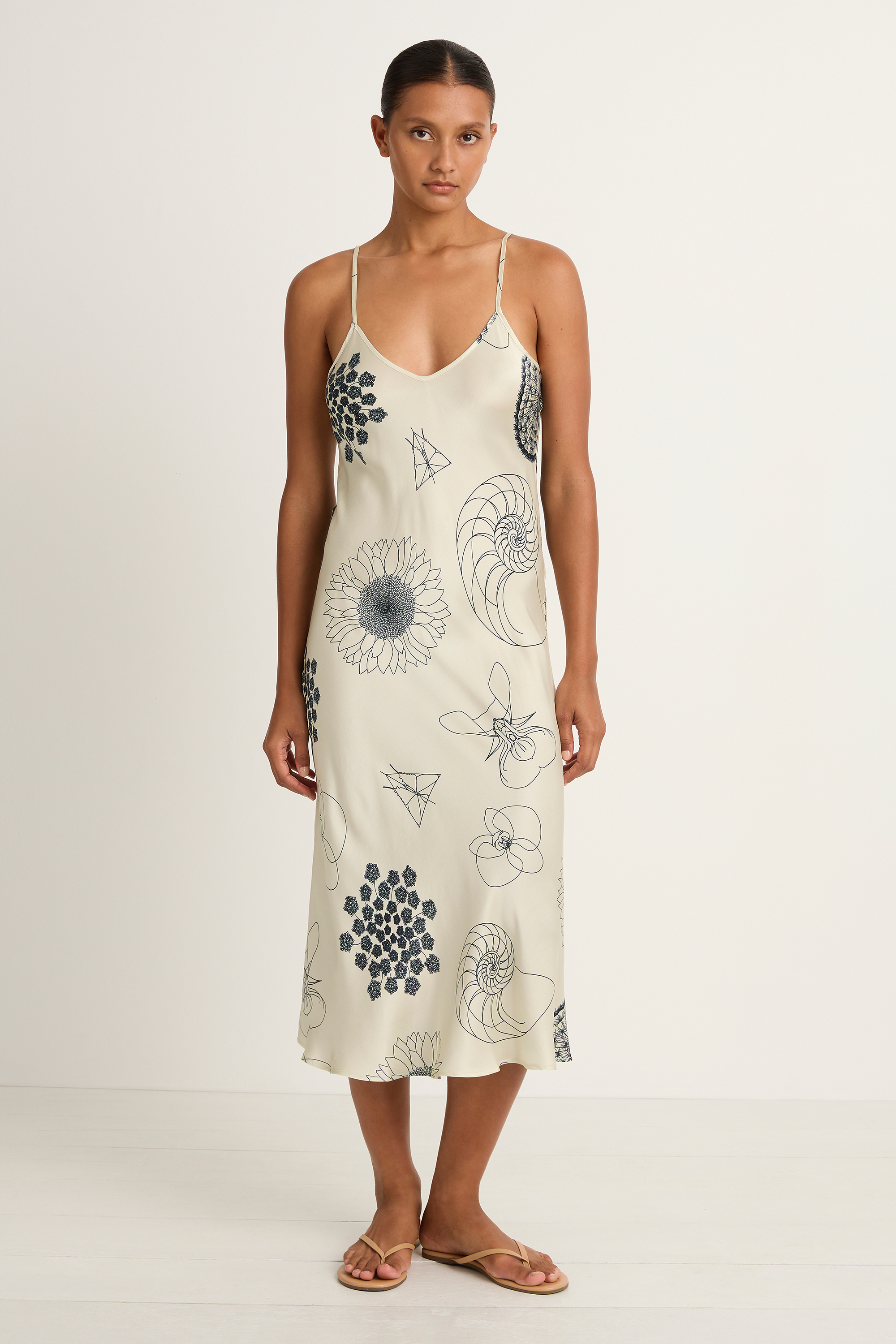 Silk Laundry 90s Slip Dress Fibonacci Off White – Soleil Blue