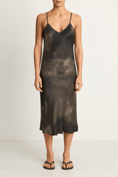 Silk Laundry 90s Slip Dress - Smoke