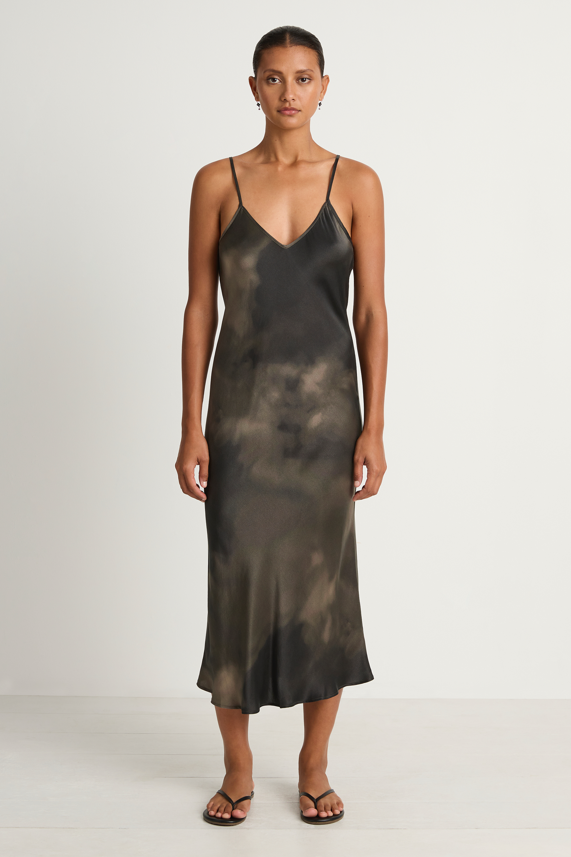 Silk Laundry 90s Slip Dress - Smoke