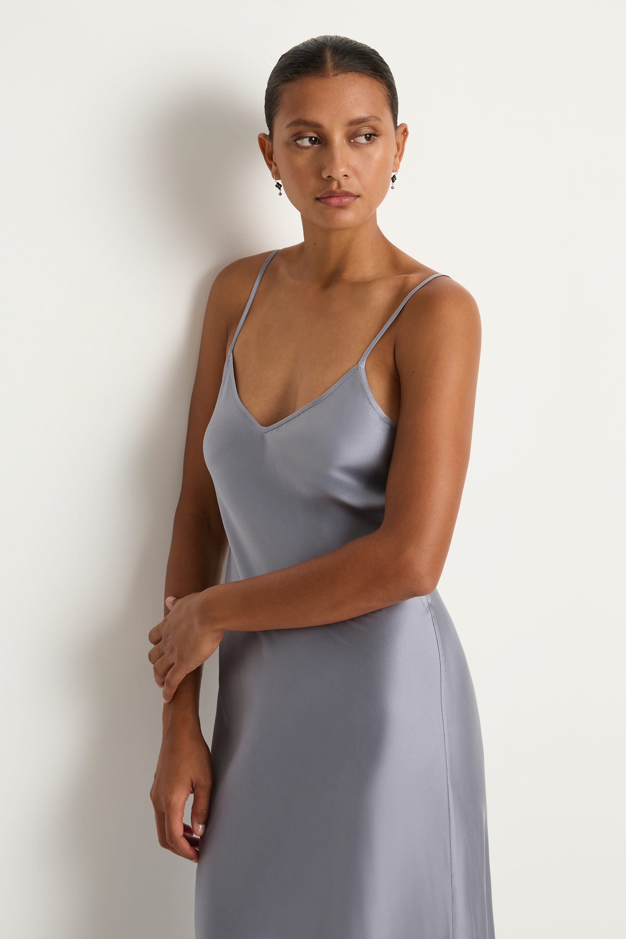 Silk Laundry 90s Slip Dress - Storm