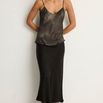 Silk Laundry Bias Cut Cami - Smoke