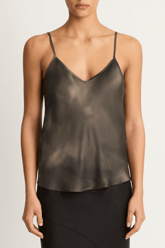 Silk Laundry Bias Cut Cami - Smoke