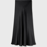 Silk Laundry Long Bias Cut Skirt - Black