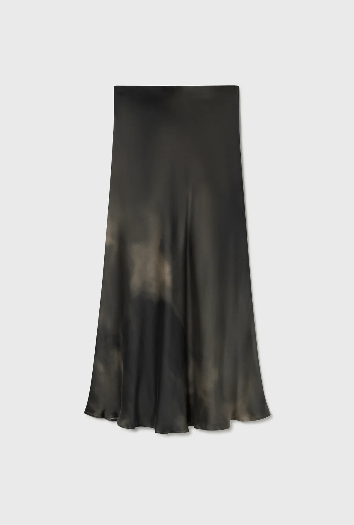 Silk Laundry Long Bias Cut Skirt - Smoke