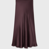 Silk Laundry Long Bias Skirt - Cacao