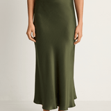 Silk Laundry Long Bias Skirt - Cedar