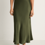 Silk Laundry Long Bias Skirt - Cedar