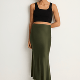 Silk Laundry Long Bias Skirt - Cedar