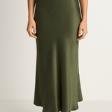 Silk Laundry Long Bias Skirt - Cedar