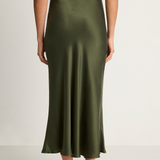 Silk Laundry Long Bias Skirt - Cedar