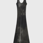 Silk Laundry Scoop Neck Dress - Smoke