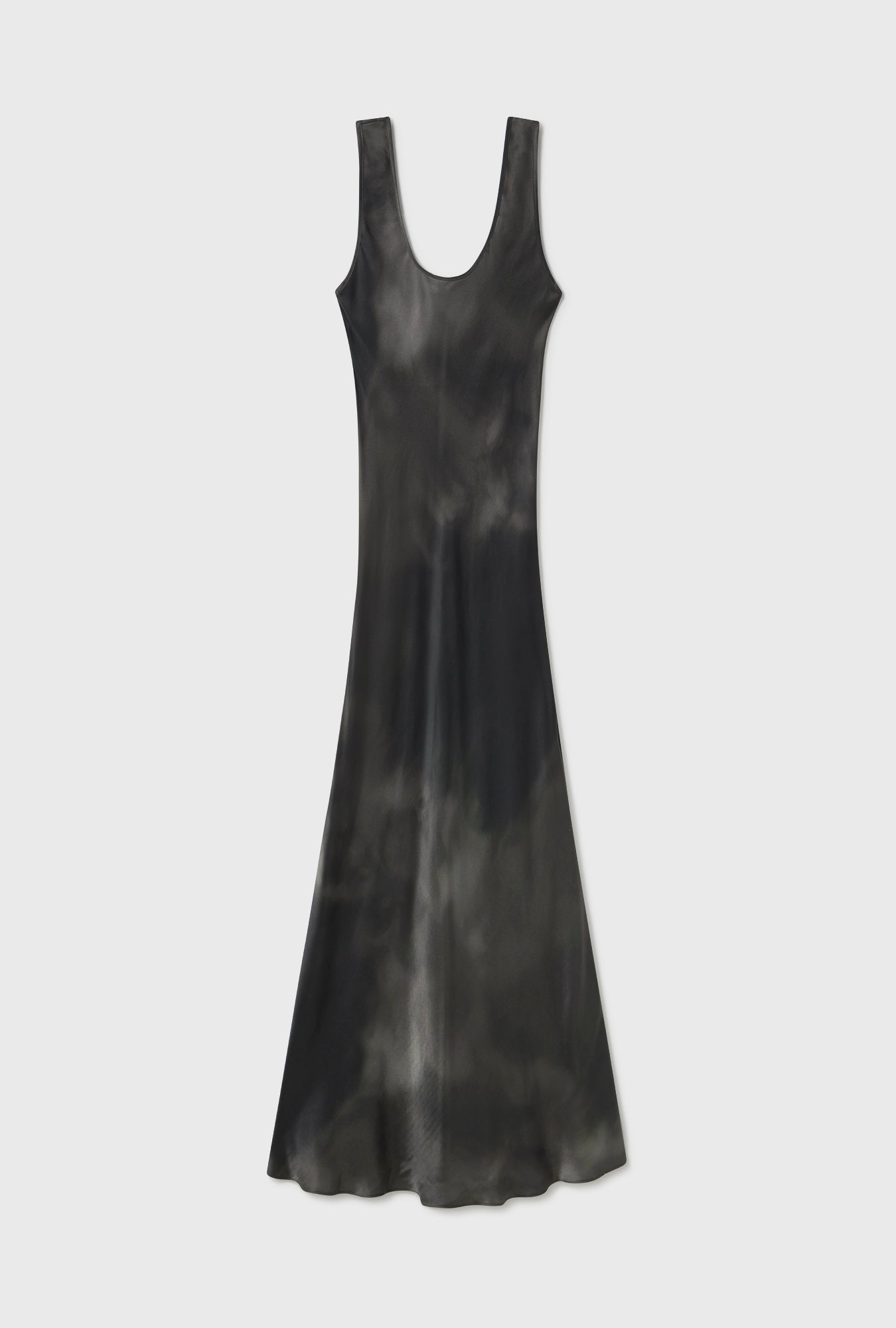 Silk Laundry Scoop Neck Dress - Smoke