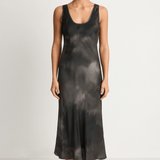 Silk Laundry Scoop Neck Dress - Smoke