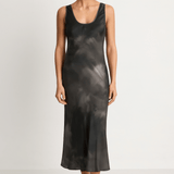 Silk Laundry Scoop Neck Dress - Smoke