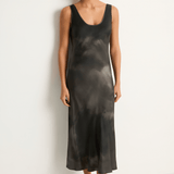 Silk Laundry Scoop Neck Dress - Smoke