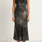 Silk Laundry Scoop Neck Dress - Smoke