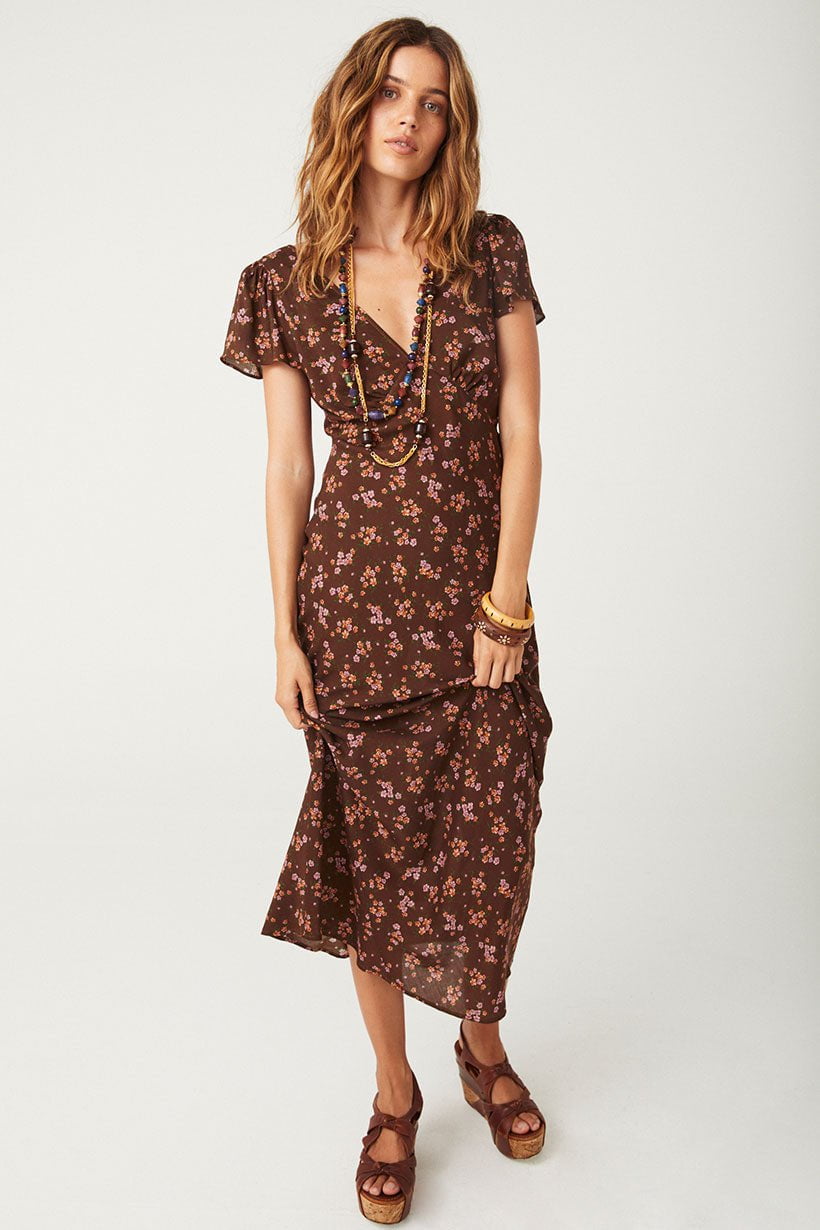 SPELL Melody Bias Maxi Dress - Antique Walnut