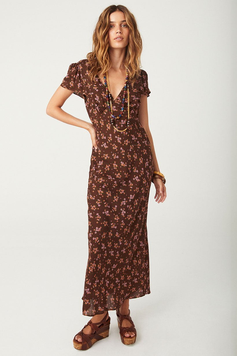 SPELL Melody Bias Maxi Dress - Antique Walnut