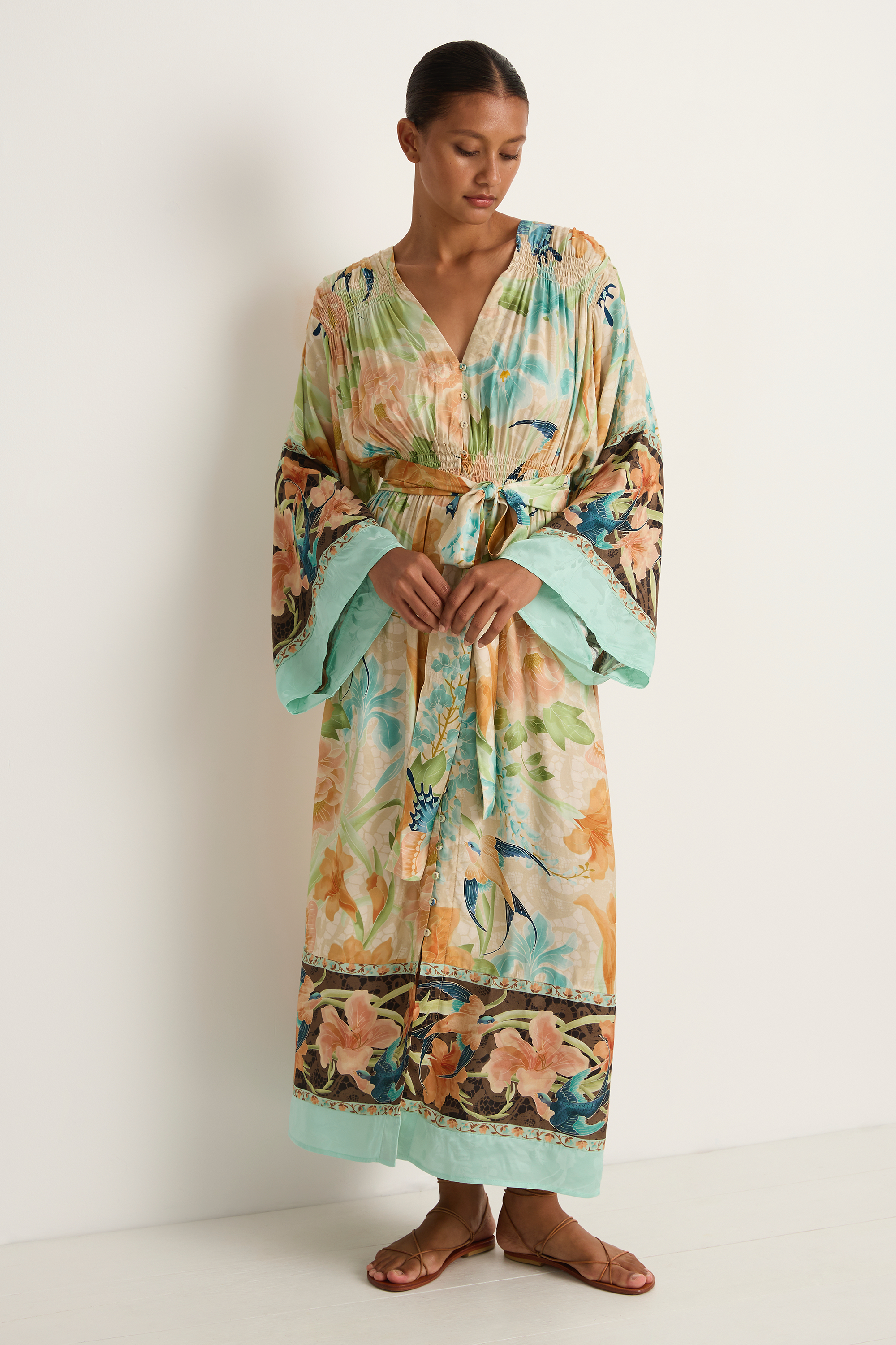 SPELL Painters Garden Gown - Seafoam