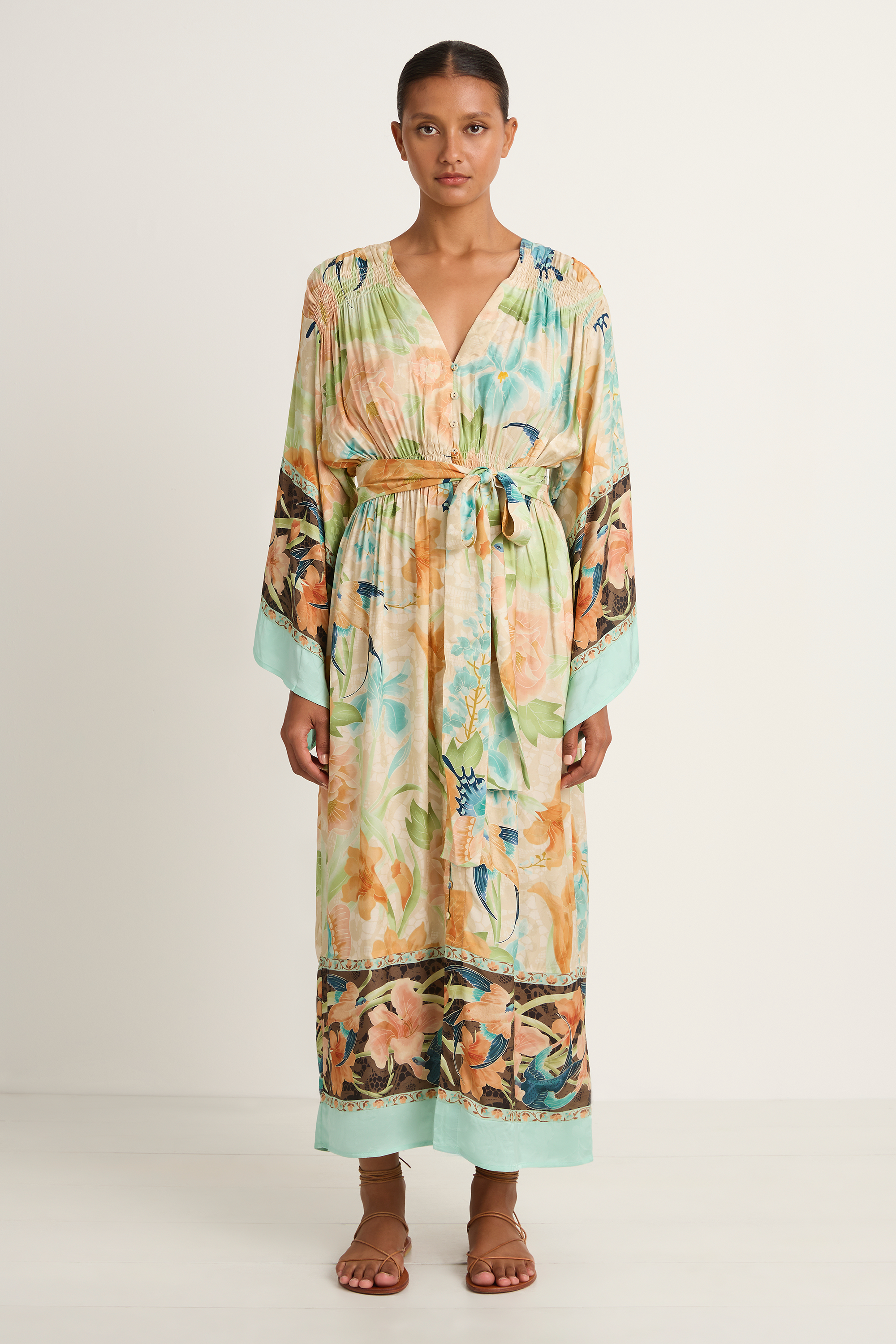 SPELL Painters Garden Gown - Seafoam