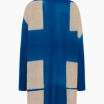 Suzusan Cashmere Seamless Upside Down Cape - Royal Blue / Sand