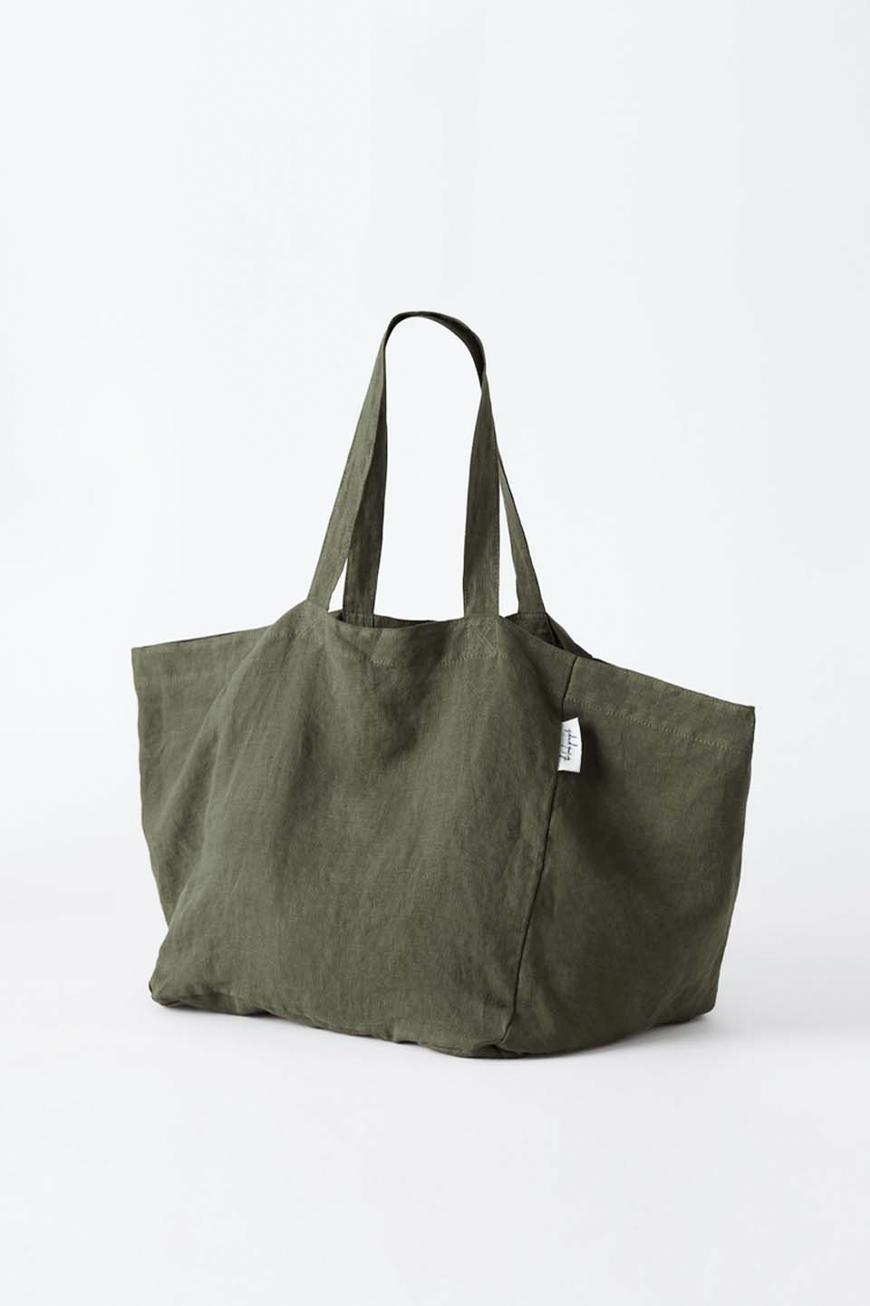 The Beach People Linen Tote Bag - Bottle Green