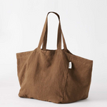 The Beach People Linen Tote Bag - Chocolate