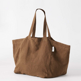 The Beach People Linen Tote Bag - Chocolate