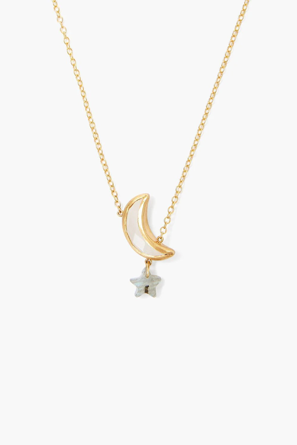 Chan Luu Moon & Star Necklace - Moonstone Mix