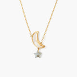 Chan Luu Moon & Star Necklace - Moonstone Mix