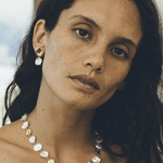 Chan Luu Two tiered white keshi pearl earrings