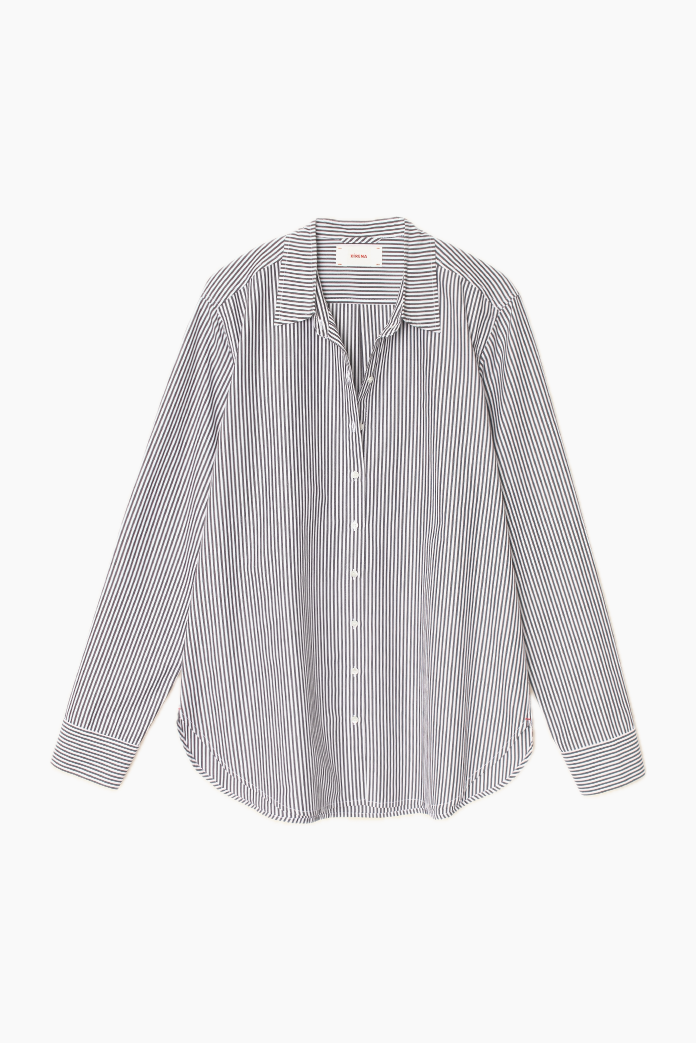 Black and white striped shirt on a white background