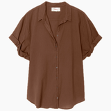Brown shirt with short sleeves on a white background
